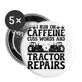 Agricultural Mechanic Funny Tractor Mechanics Farm - Buttons large 2.2''/56 mm (5-pack) - white - Front