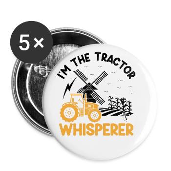 Agricultural Mechanic Funny Tractor Mechanics Farm - Buttons large 2.2''/56 mm (5-pack) - white - Front