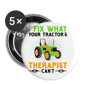 Agricultural Mechanic Funny Tractor Mechanics Farm - Buttons large 2.2''/56 mm (5-pack) - white - Front
