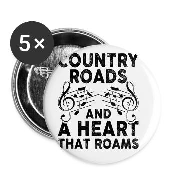County Music Vintage Music Lover Western Country C - Buttons large 2.2''/56 mm (5-pack) - white - Front