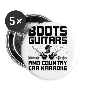 County Music Vintage Music Lover Western Country C - Buttons large 2.2''/56 mm (5-pack) - white - Front