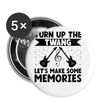 County Music Vintage Music Lover Western Country C - Buttons large 2.2''/56 mm (5-pack) - white - Front