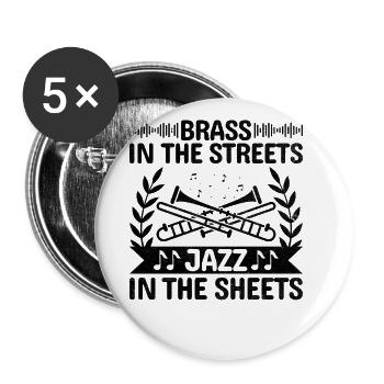 Trombonist Trombone Player Marching Band Trombone - Buttons large 2.2''/56 mm (5-pack) - white - Front