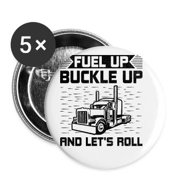 Trucker Fahren Papa Trucker Vater LKW-Fahrer - Buttons groß 56 mm (5er Pack) - Weiß - Vorne