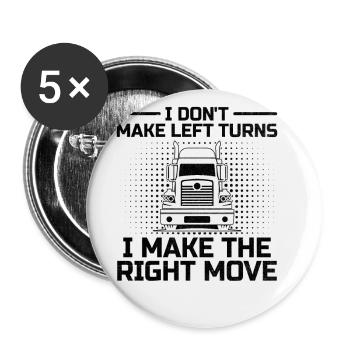 Trucker Fahren Papa Trucker Vater LKW-Fahrer - Buttons groß 56 mm (5er Pack) - Weiß - Vorne