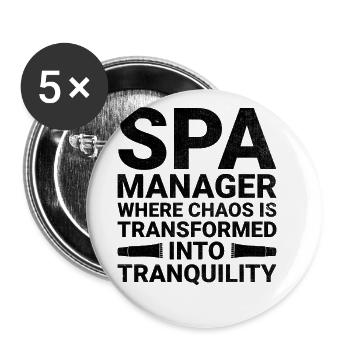 SPA-Manager Job Wellness Lustiges SPA-Management Sayi - Buttons groß 56 mm (5er Pack) - Weiß - Vorne