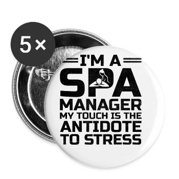 SPA-Manager Job Wellness Lustiges SPA-Management Sayi - Buttons groß 56 mm (5er Pack) - Weiß - Vorne