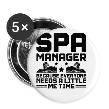 SPA-Manager Job Wellness Lustiges SPA-Management Sayi - Buttons groß 56 mm (5er Pack) - Weiß - Vorne