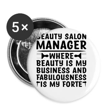 SPA Manager Job Wellness Funny SPA Management Sayi - Buttons large 2.2''/56 mm (5-pack) - white - Front