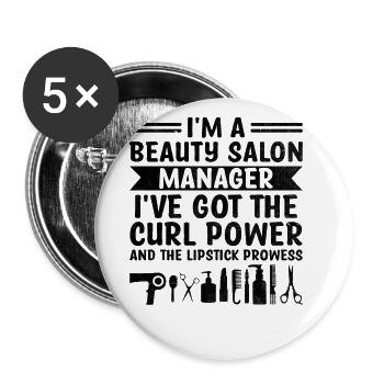 SPA-Manager Job Wellness Lustiges SPA-Management Sayi - Buttons groß 56 mm (5er Pack) - Weiß - Vorne