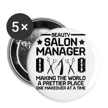SPA-Manager Job Wellness Lustiges SPA-Management Sayi - Buttons groß 56 mm (5er Pack) - Weiß - Vorne