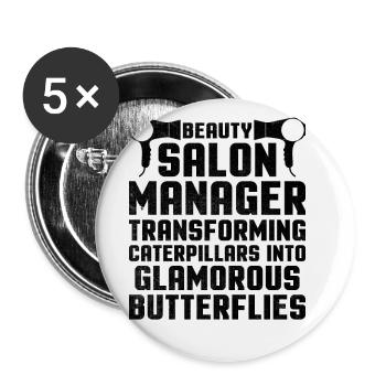Gestionnaire de SPA Emploi Bien-être Drôle Gestion de SPA Sayi - Lot de 5 grands badges (56 mm) - blanc - Devant