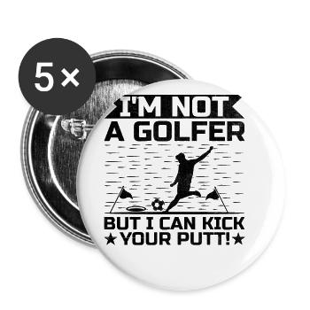 Footgolf Player Foot Golf Playing Footgolfers Foot - Buttons large 2.2''/56 mm (5-pack) - white - Front