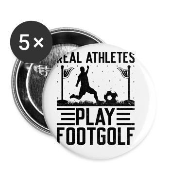 Footgolf Player Foot Golf Playing Footgolfers Foot - Buttons large 2.2''/56 mm (5-pack) - white - Front