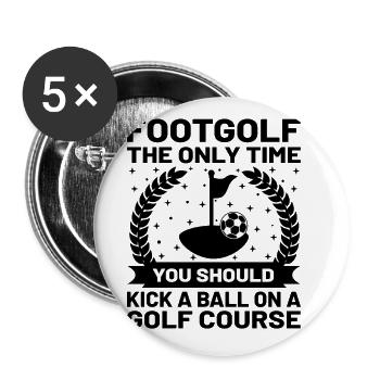 Footgolf Player Foot Golf Playing Footgolfers Foot - Buttons large 2.2''/56 mm (5-pack) - white - Front