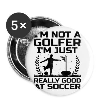 Footgolf Player Foot Golf Playing Footgolfers Foot - Buttons large 2.2''/56 mm (5-pack) - white - Front