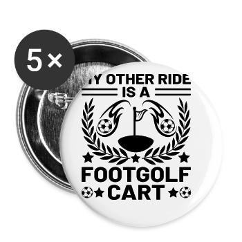 Footgolf Player Foot Golf Playing Footgolfers Foot - Buttons large 2.2''/56 mm (5-pack) - white - Front