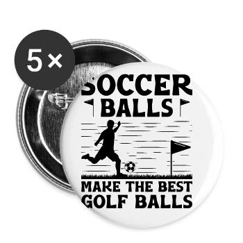 Footgolf Player Foot Golf Playing Footgolfers Foot - Buttons large 2.2''/56 mm (5-pack) - white - Front
