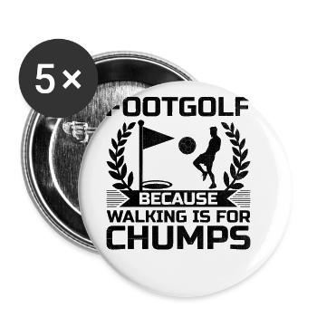 Footgolf Player Foot Golf Playing Footgolfers Foot - Buttons large 2.2''/56 mm (5-pack) - white - Front