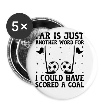Footgolf Player Foot Golf Playing Footgolfers Foot - Buttons large 2.2''/56 mm (5-pack) - white - Front
