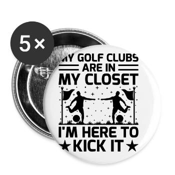 Footgolf Player Foot Golf Footgolfers Foot spielen - Buttons groß 56 mm (5er Pack) - Weiß - Vorne