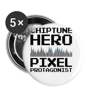 Chiptune Music Lover Groove zu den Bleeps und Bloo - Buttons groß 56 mm (5er Pack) - Weiß - Vorne