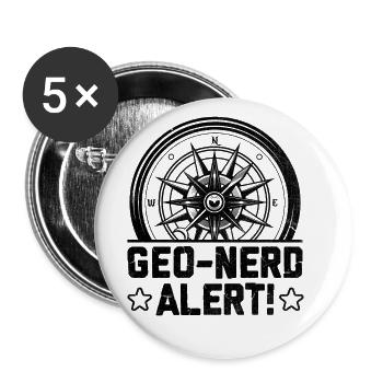Geocaching Geocache Lustiger Geocacher Geocacher Sayi - Buttons groß 56 mm (5er Pack) - Weiß - Vorne
