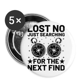 Geocaching Geocache Lustiger Geocacher Geocacher Sayi - Buttons groß 56 mm (5er Pack) - Weiß - Vorne