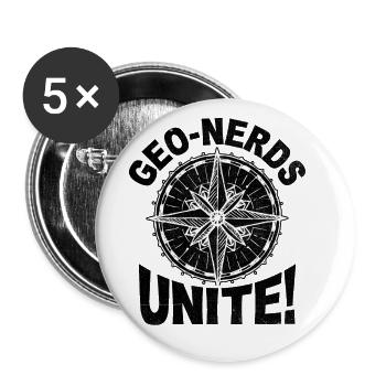 Géocaching Géocache Géocacher Funny Geocacher Sayi - Lot de 5 grands badges (56 mm) - blanc - Devant