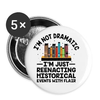 History Teacher Funny Historical Teachers Sayings - Buttons large 2.2''/56 mm (5-pack) - white - Front