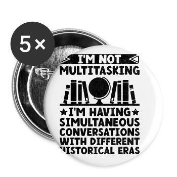 History Teacher Funny Historical Teachers Sayings - Buttons large 2.2''/56 mm (5-pack) - white - Front