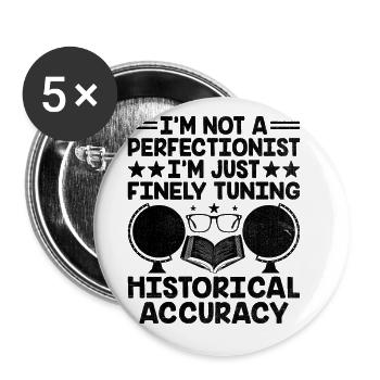 History Teacher Funny Historical Teachers Sayings - Buttons large 2.2''/56 mm (5-pack) - white - Front