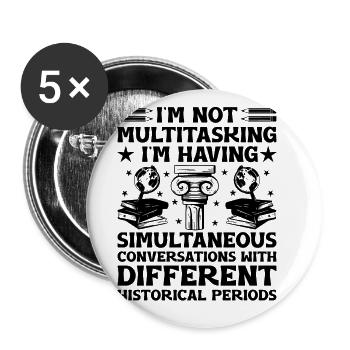 History Teacher Funny Historical Teachers Sayings - Buttons large 2.2''/56 mm (5-pack) - white - Front