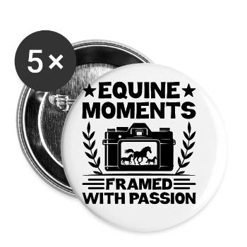 Horse Photography Horseback Riding Horses Hobby Ph - Buttons large 2.2''/56 mm (5-pack) - white - Front