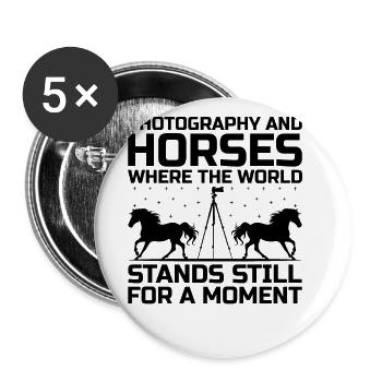 Horse Photography Horseback Riding Horses Hobby Ph - Buttons large 2.2''/56 mm (5-pack) - white - Front