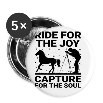 Horse Photography Horseback Riding Horses Hobby Ph - Buttons large 2.2''/56 mm (5-pack) - white - Front