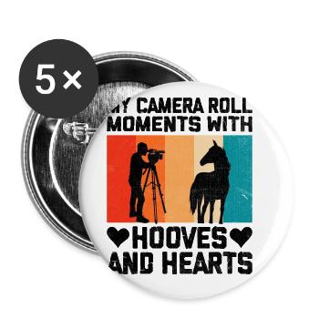 Horse Photography Horseback Riding Horses Hobby Ph - Buttons large 2.2''/56 mm (5-pack) - white - Front