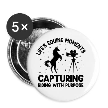 Horse Photography Horseback Riding Horses Hobby Ph - Buttons large 2.2''/56 mm (5-pack) - white - Front