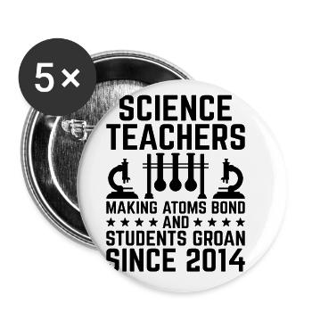 Professeur de sciences Professeur d’école Biologie Chimie P - Lot de 5 grands badges (56 mm) - blanc - Devant