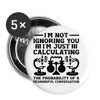 Professeur de sciences Professeur d’école Biologie Chimie P - Lot de 5 grands badges (56 mm) - blanc - Devant
