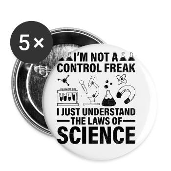 Professeur de sciences Professeur d’école Biologie Chimie P - Lot de 5 grands badges (56 mm) - blanc - Devant
