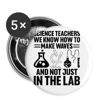 Professeur de sciences Professeur d’école Biologie Chimie P - Lot de 5 grands badges (56 mm) - blanc - Devant