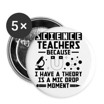 Naturwissenschaftliches Lehramt Lehramt Biologie Chemie P - Buttons groß 56 mm (5er Pack) - Weiß - Vorne