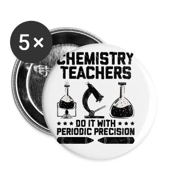 Science Teacher School Teacher Biology Chemistry P - Buttons large 2.2''/56 mm (5-pack) - white - Front