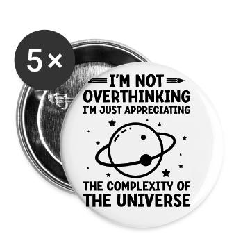Professeur de sciences Professeur d’école Biologie Chimie P - Lot de 5 grands badges (56 mm) - blanc - Devant
