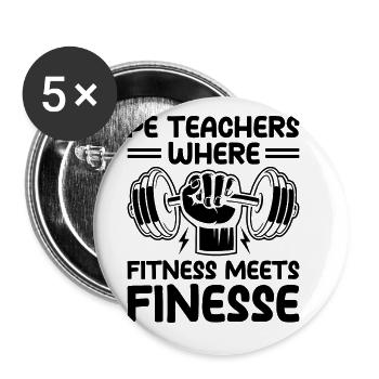 Sportlehrer Sportlehrer Schullehrer Schule Spor - Buttons groß 56 mm (5er Pack) - Weiß - Vorne