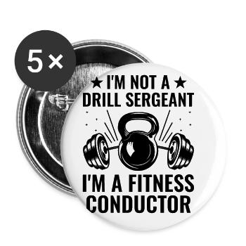 Sportlehrer Sportlehrer Schullehrer - Buttons groß 56 mm (5er Pack) - Weiß - Vorne
