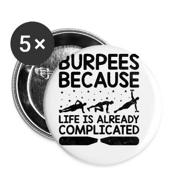 Sportlehrer Sportlehrer Schullehrer - Buttons groß 56 mm (5er Pack) - Weiß - Vorne