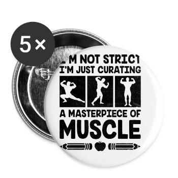 Sportlehrer Sportlehrer Schullehrer - Buttons groß 56 mm (5er Pack) - Weiß - Vorne