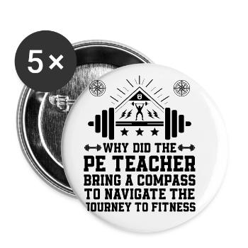 Professeur d’éducation physique Professeurs d’éducation physique École Spor - Lot de 5 grands badges (56 mm) - blanc - Devant